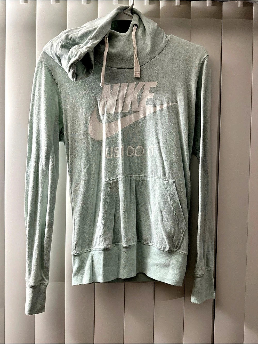 Nike Just Do It Funnel Neck Fleece Hoodie Green